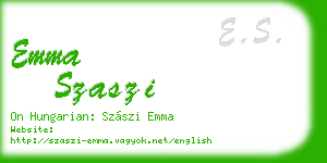 emma szaszi business card